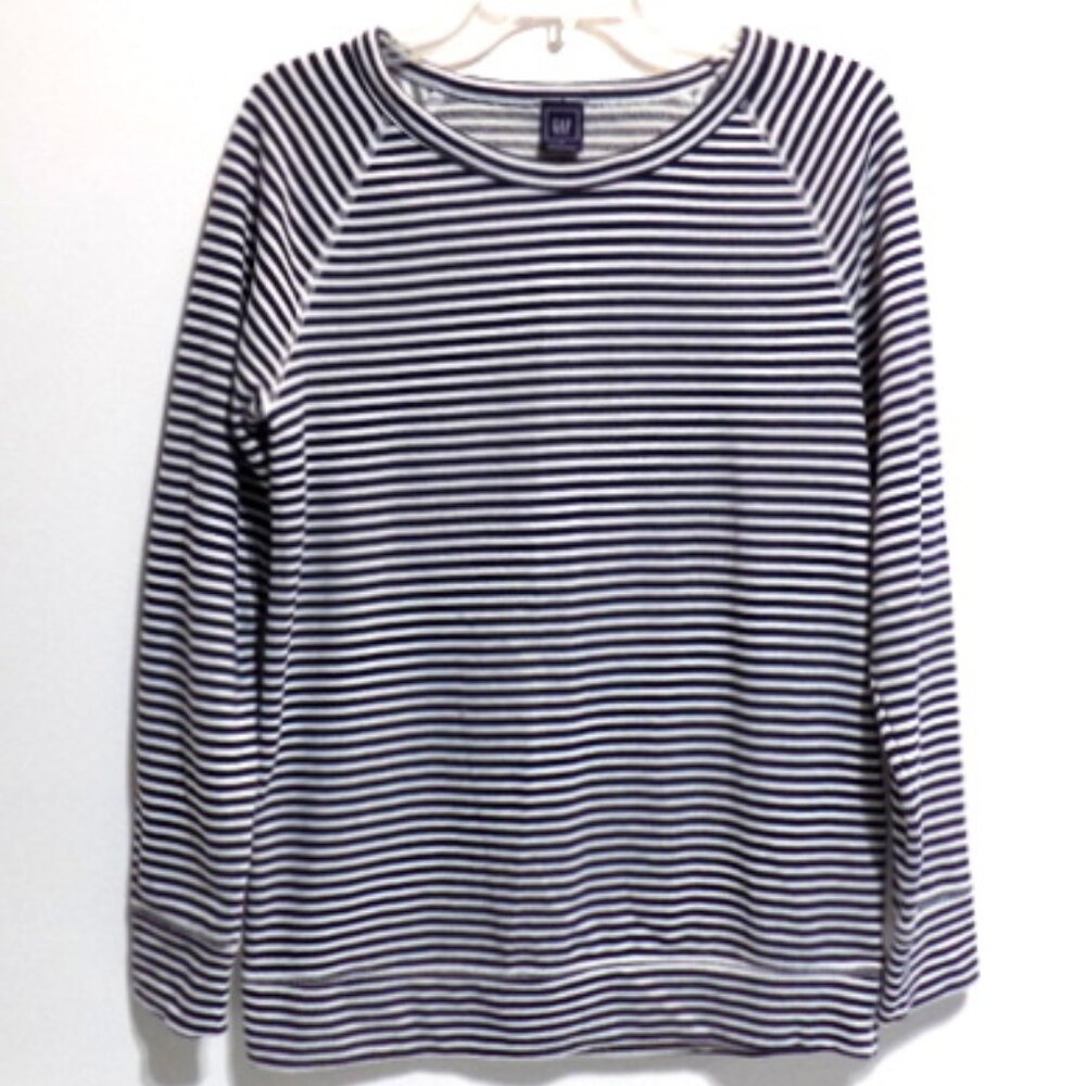 Gap Women's Maternity Black & White Long Sleeve Cotton Blend Top – Size: Medium